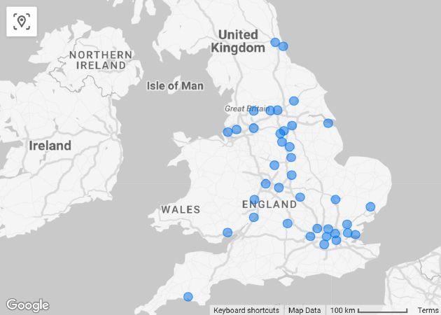 Locations where Rightmove , Zoopla & Gazette make up top 3