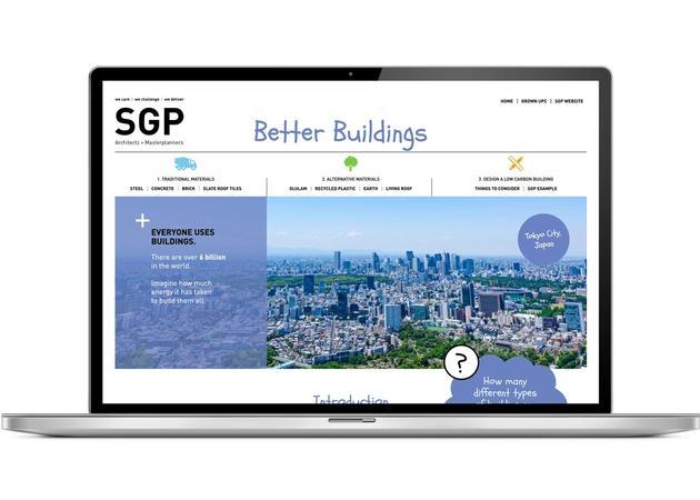 The Better Buildings web site on a laptop